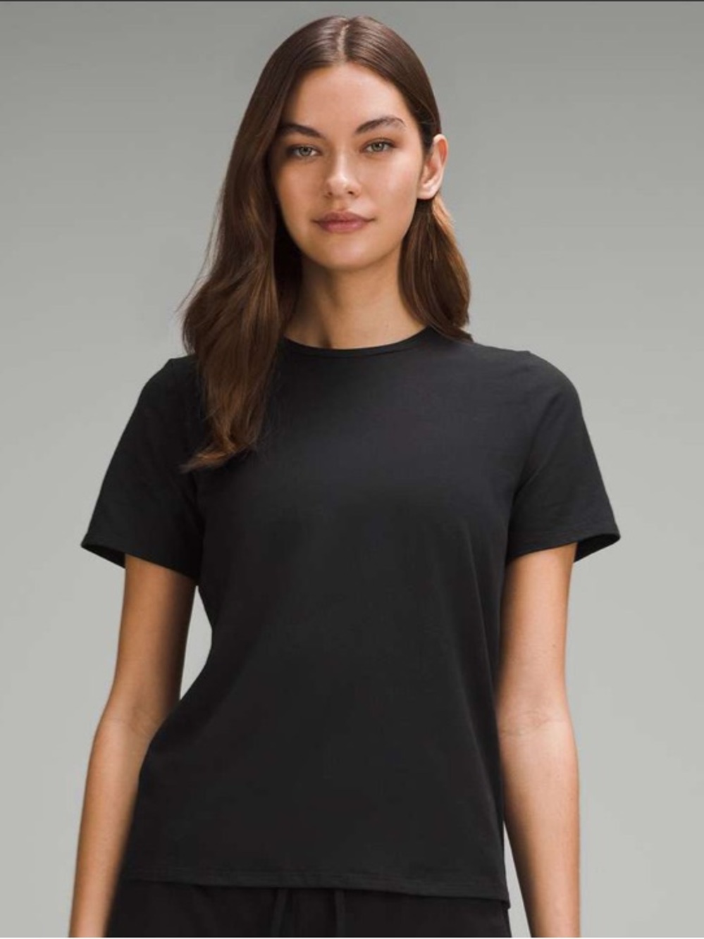 Lululemon Classic Cotton Crewneck Short-Sleeve Tee - Black P2P 18”